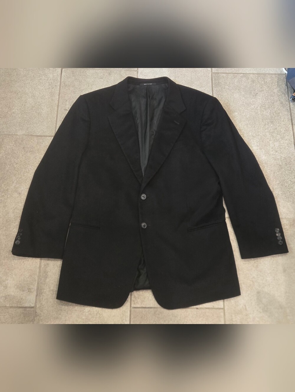 Armani Collezioni Black 100% Cashmere Blazer Jacket Men 46 R Sport Coat Italy